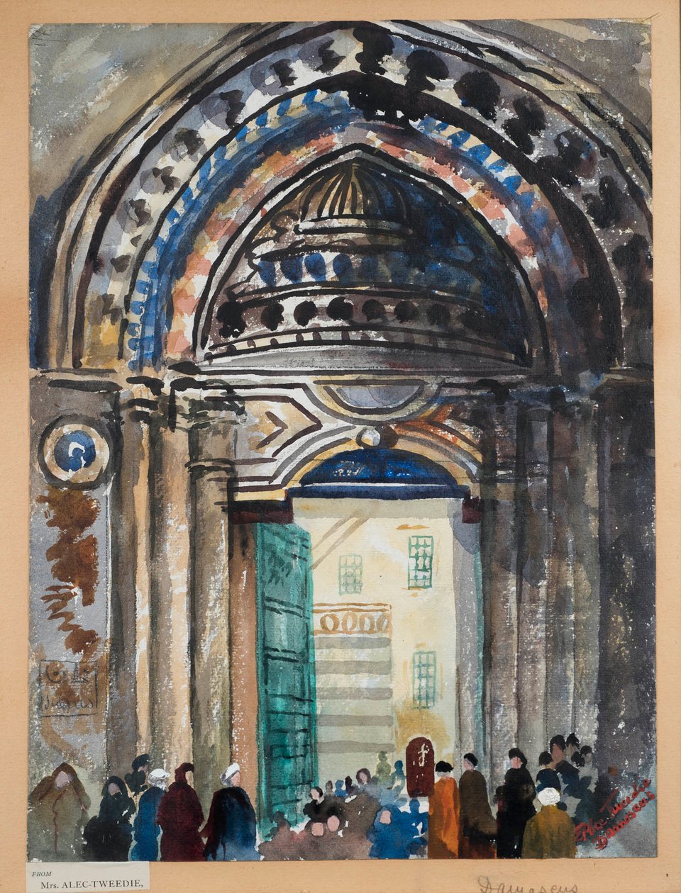 Şam Han, c.1919-21 (kağıt üzerine sulu boya) by Ethel Brilliana Tweedie