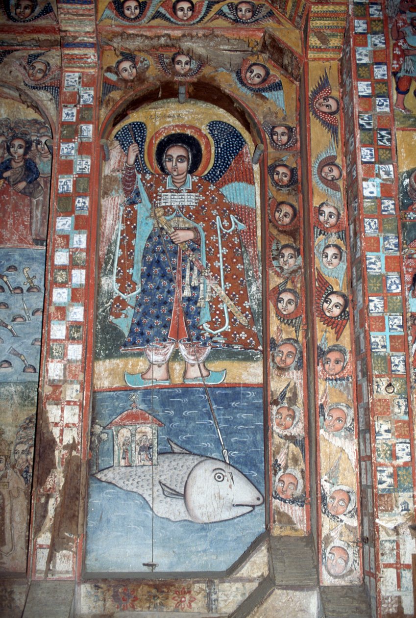 Melek, Narga Selassie Kilisesi freski, Dek Adası, Tana Gölü, Etiyopya by Ethiopian School