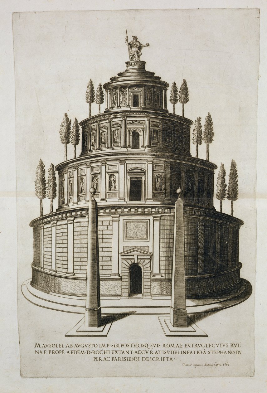 ಆಂಟೊಯಿನ್ ಲಾಫ್ರೆರಿ (1512-77) 1575 ಟರ್ಕ್‌ನಿಂದ ಕೆತ್ತಲ್ಪಟ್ಟ ರೋಮ್‌ನಲ್ಲಿರುವ ಅಗಸ್ಟಸ್ ಮತ್ತು ಅವನ ಕುಟುಂಬದ ಸಮಾಧಿ by Etienne Duperac