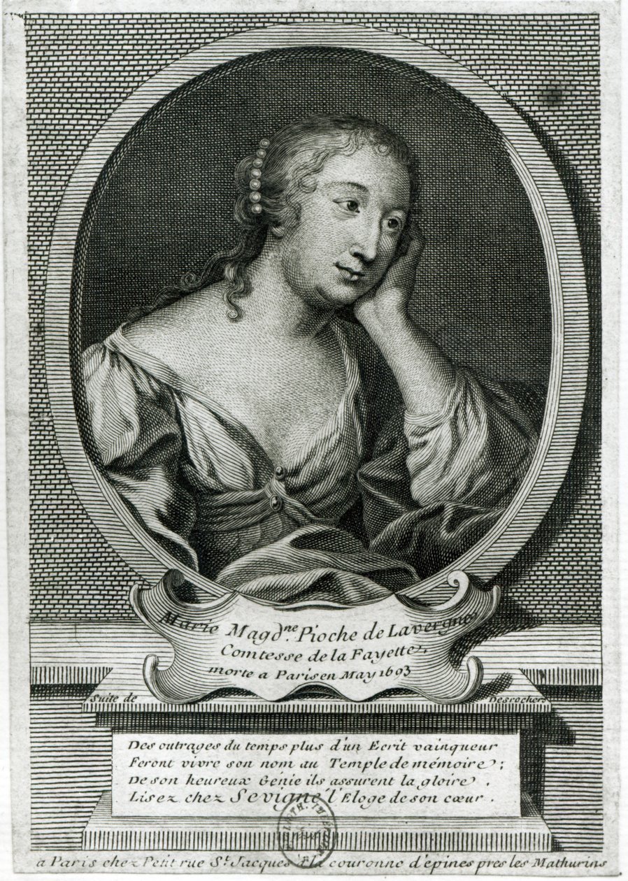 Madam de La Fayette, Fransız romancı Madalyon portresi by Etienne Jehandier Desrochers