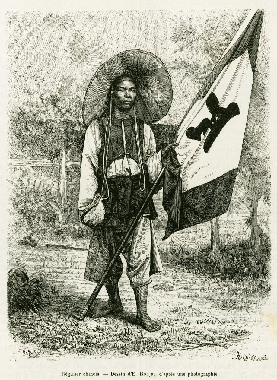 Çin kuralı. E.Ronjat tarafından gravür, bir fotoğraftan sonra, 1884