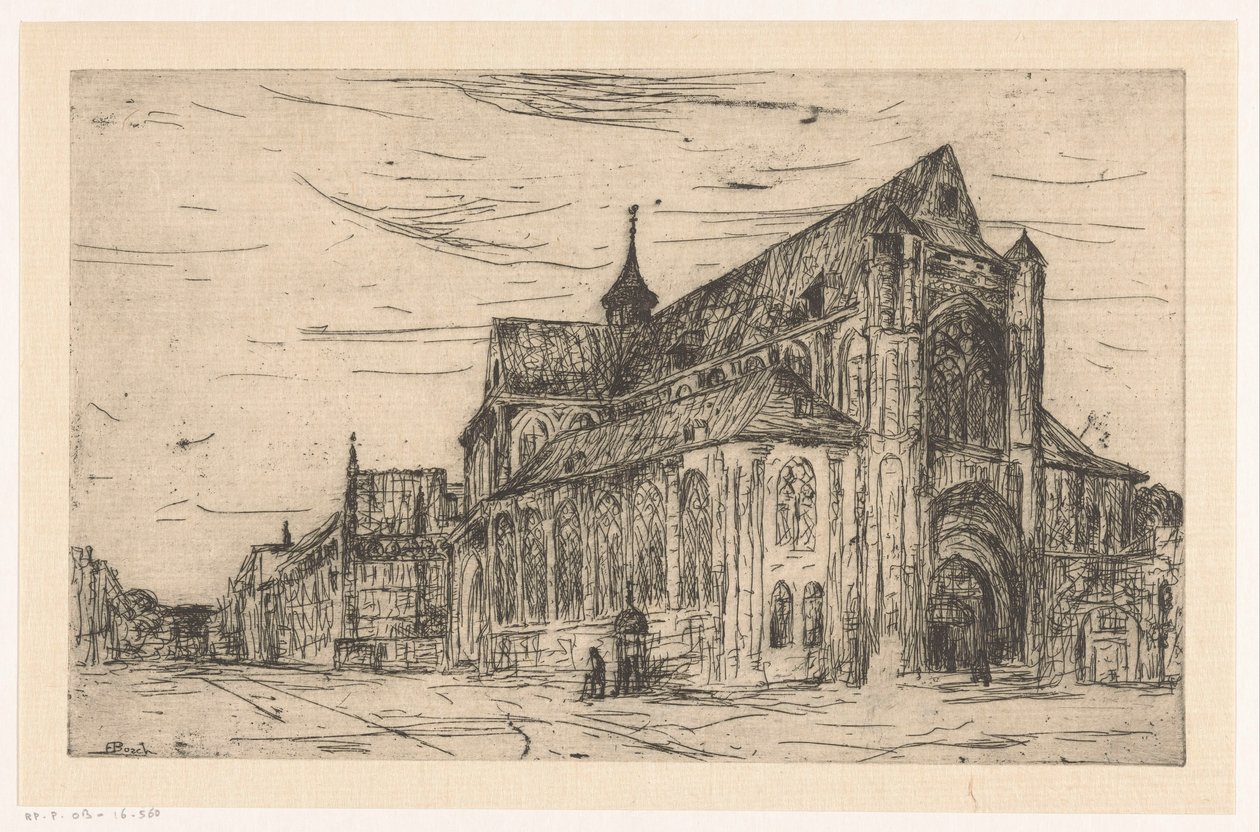 Bir kilisenin görünümü by Etienne Bosch (signed by artist)