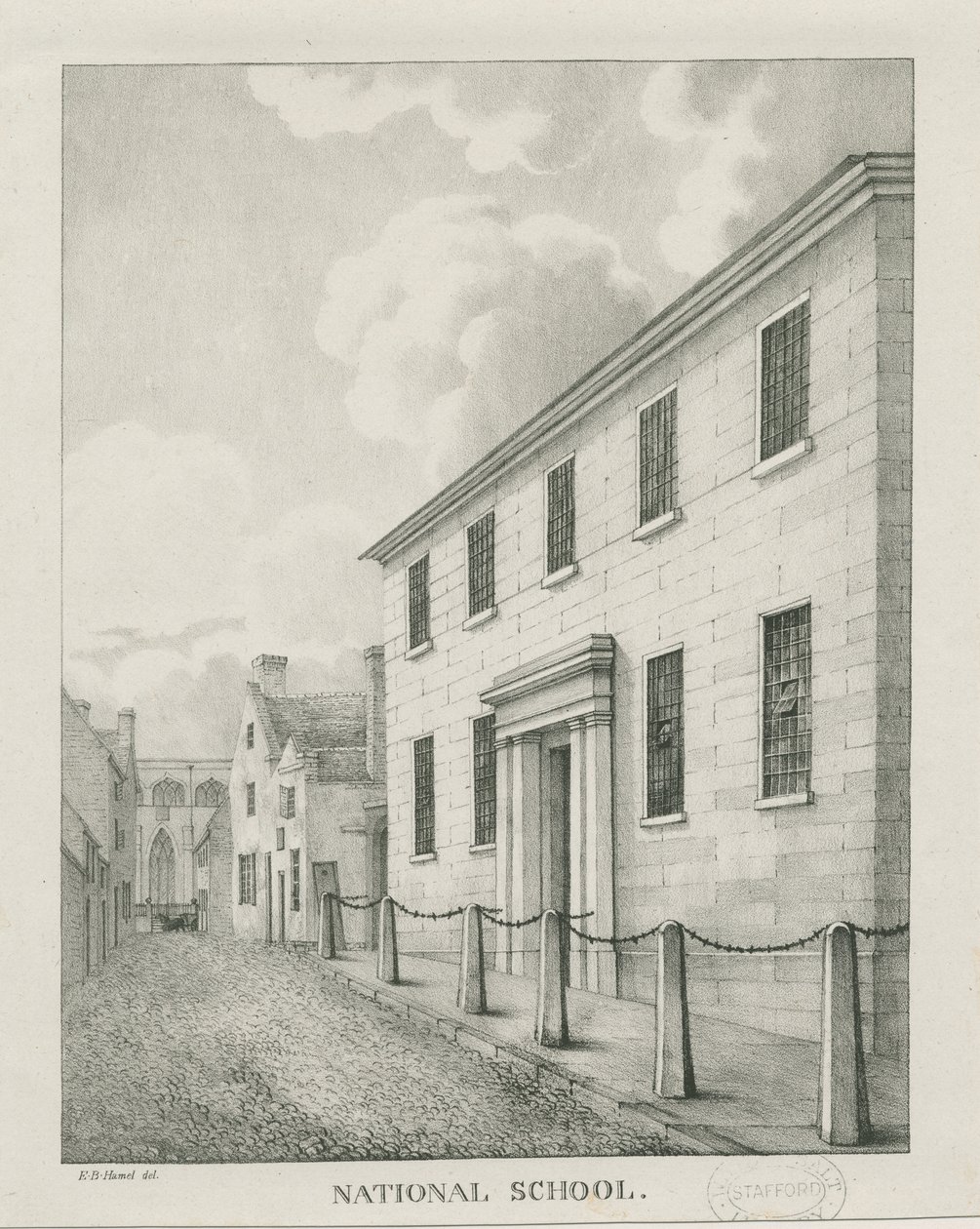 Tamworth - Ulusal Okul: litografi, nd [1796-1865] (baskı) by Etienne Bruno Hamel