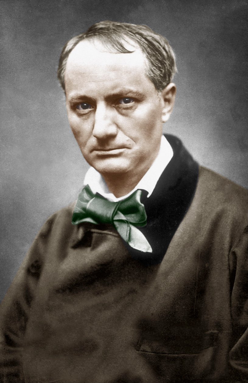 Charles Baudelaire, c.1866 (el boyaması fotoğraf) by Etienne Carjat