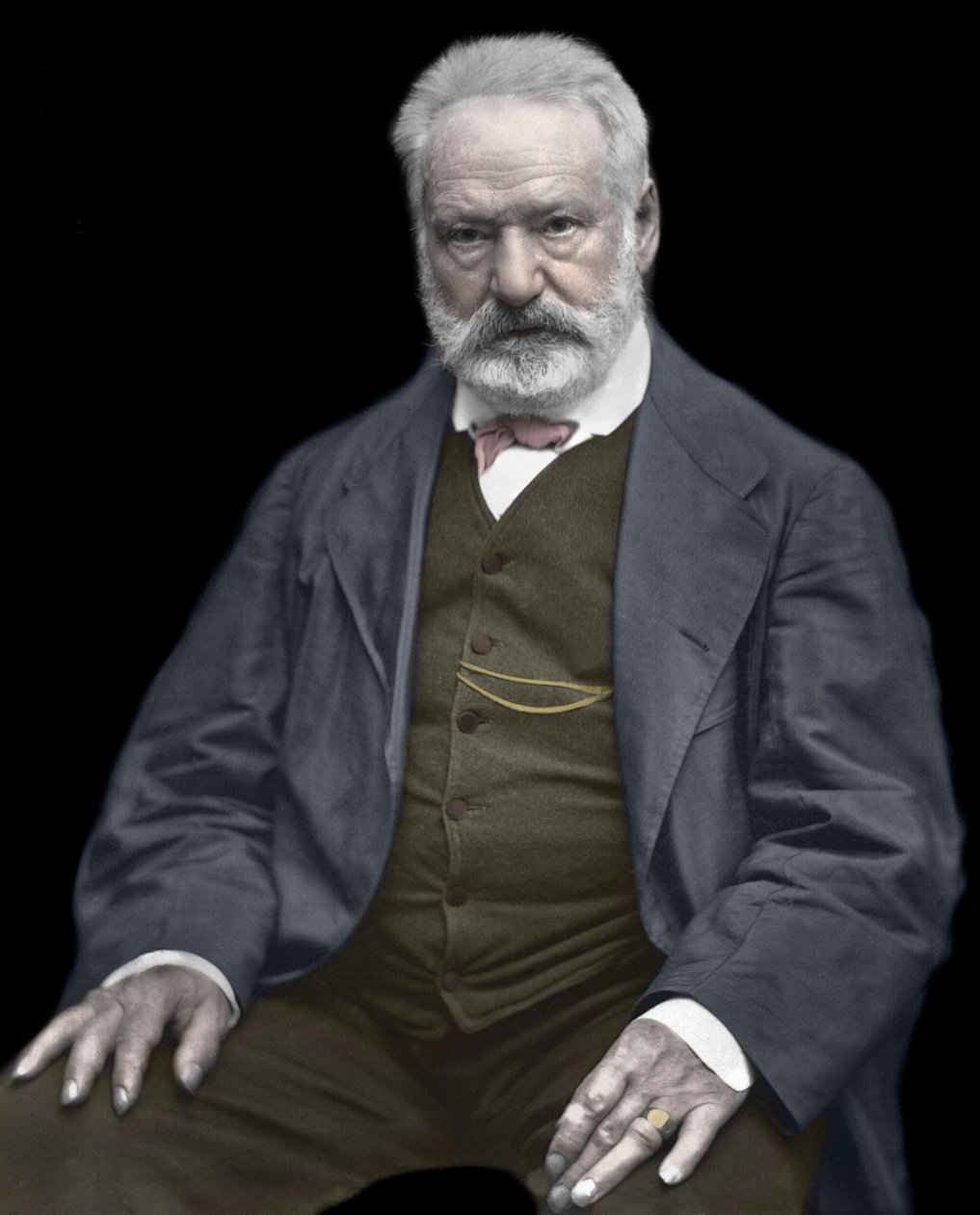 Victor Hugo (1802-1885), Fransız yazar ve şair portresi, Etienne Carjat (1828-1906) - Victor Hugo (1802-1885) tarafından bir fotoğrafta renklendirme. İngiliz yazar ve şair. CA. 1870. Renkli fotoğraf. by Etienne Carjat