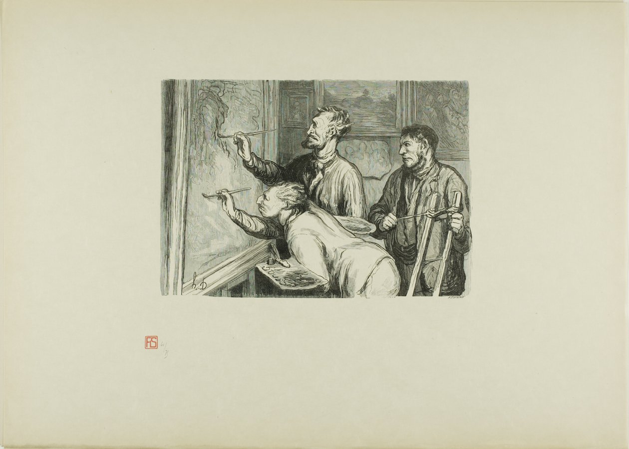 1868 Resim Sergisi: Ona son dokunuşu yapmak by Etienne Carjat