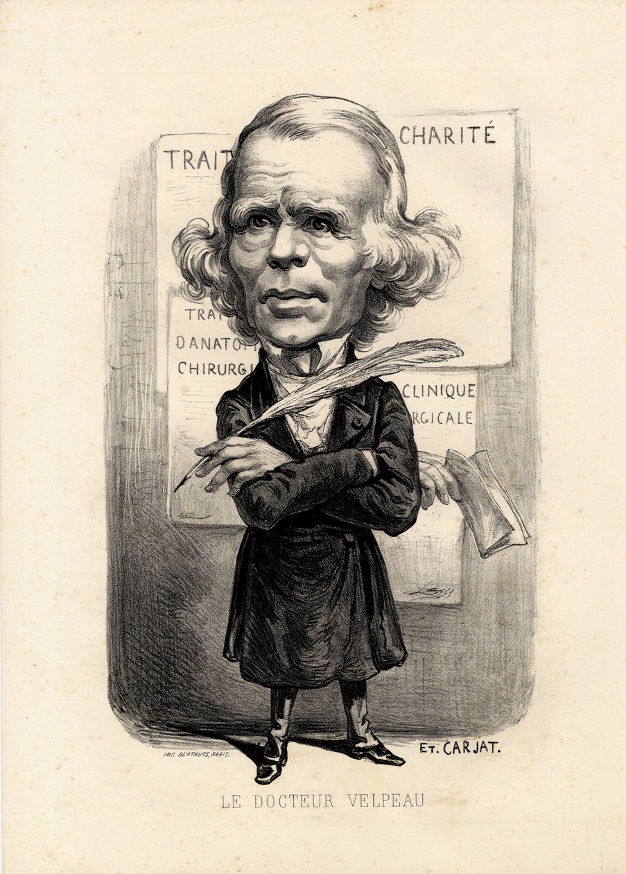 feuille volante - Etienne Carjat (1826-1906): Tıp, tıp, sante, Charite, Anatomy, Poster Sergisi - Cerrah, Velpeau Alfred (1795-1867) by Etienne Carjat