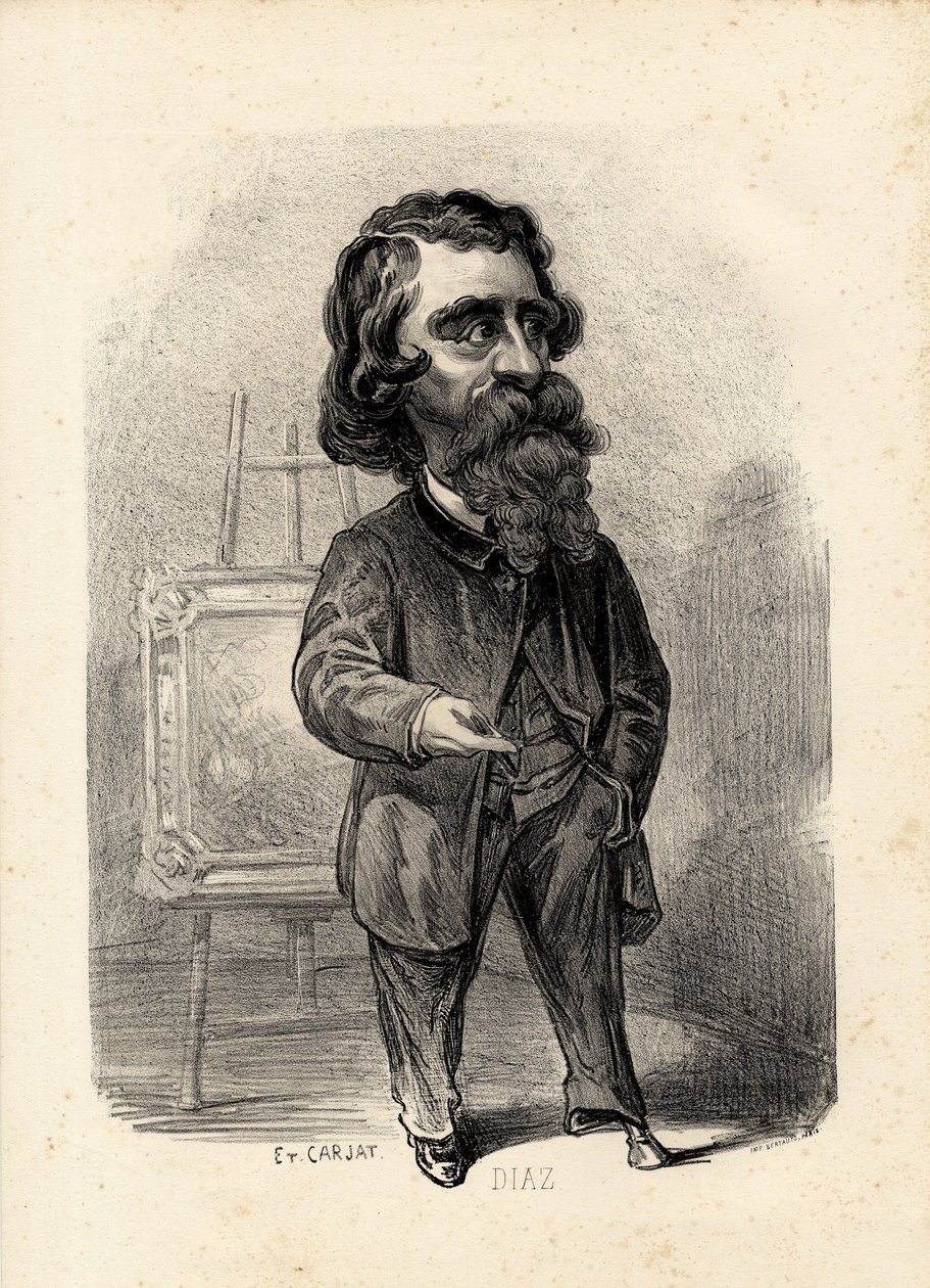 uçan yaprak - İllüstrasyon Etienne Carjat (1826-1906): Sanat - Ressamlar sanatçılar, Diaz Narcisse Diaz de la Pena (1807-1876) by Etienne Carjat