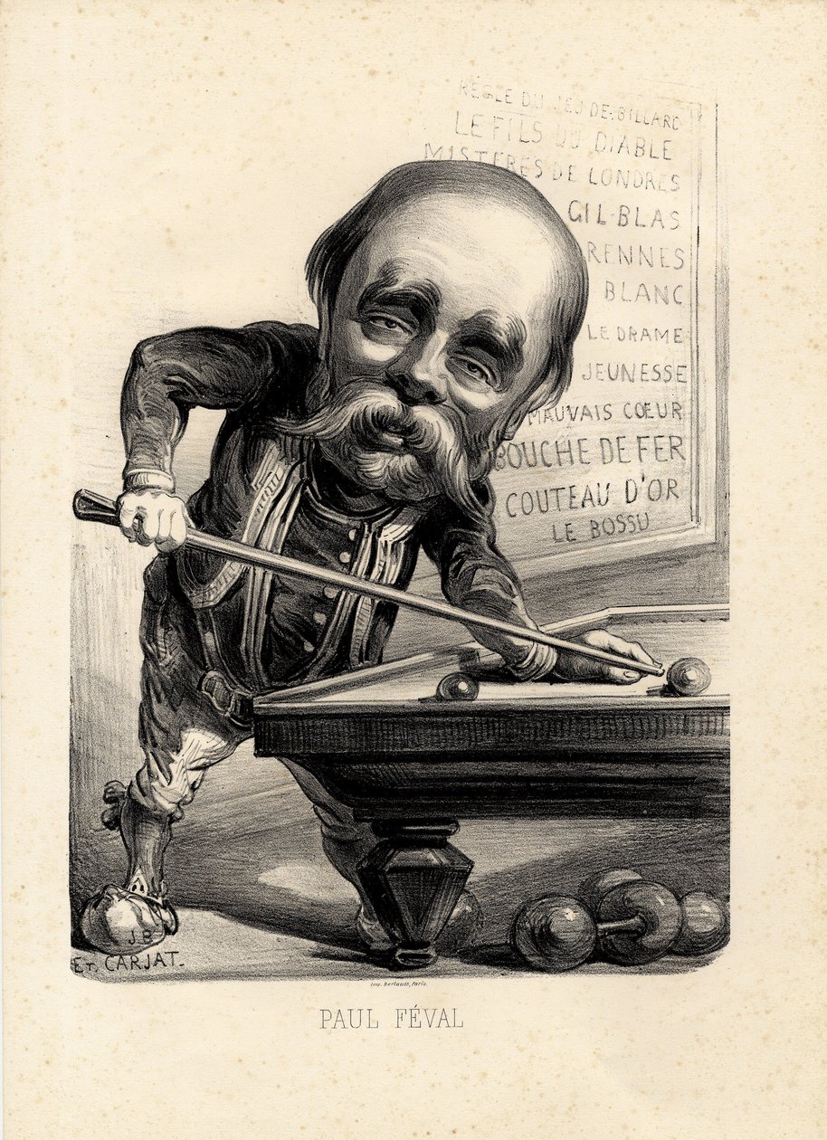 uçan yaprak - İllüstrasyon Etienne Carjat (1826-1906): Bilardo - Feval Paul (1816-1887) by Etienne Carjat