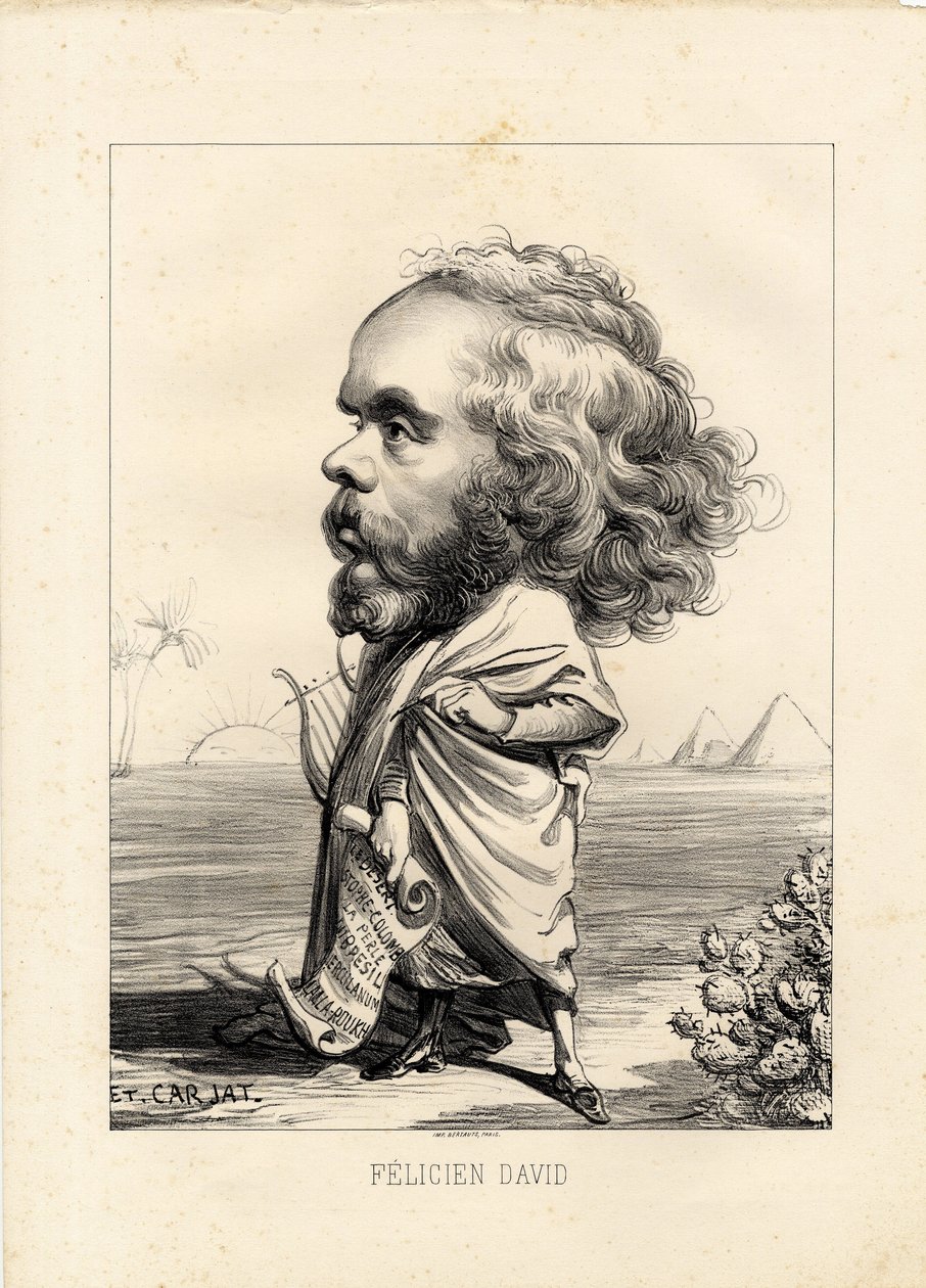 uçan yaprak - İllüstrasyon Etienne Carjat (1826-1906): Mısır, Lir, Piramitler - David Felicien (1810-1876) by Etienne Carjat