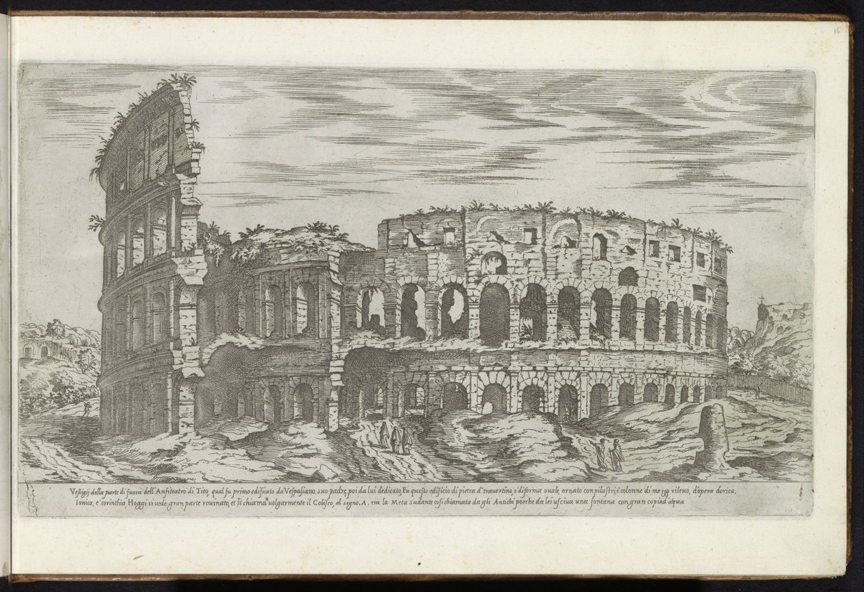 Kolezyum te Roma Bouwwerken uit de oudheid (dizi adı) Stefano Du Perac Parisino tarafından toplanan antik Roma kalıntıları ve perspektifte portreler (nesne üzerine seri başlığı) by Etienne Duperac