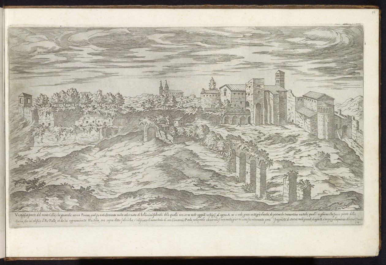 Monte Celio te Roma Bouwwerken uit de oudheid (dizi adı) Stefano Du Perac Parisino tarafından toplanan antik Roma kalıntıları ve perspektifte portreler (nesne üzerine seri başlığı) by Etienne Duperac
