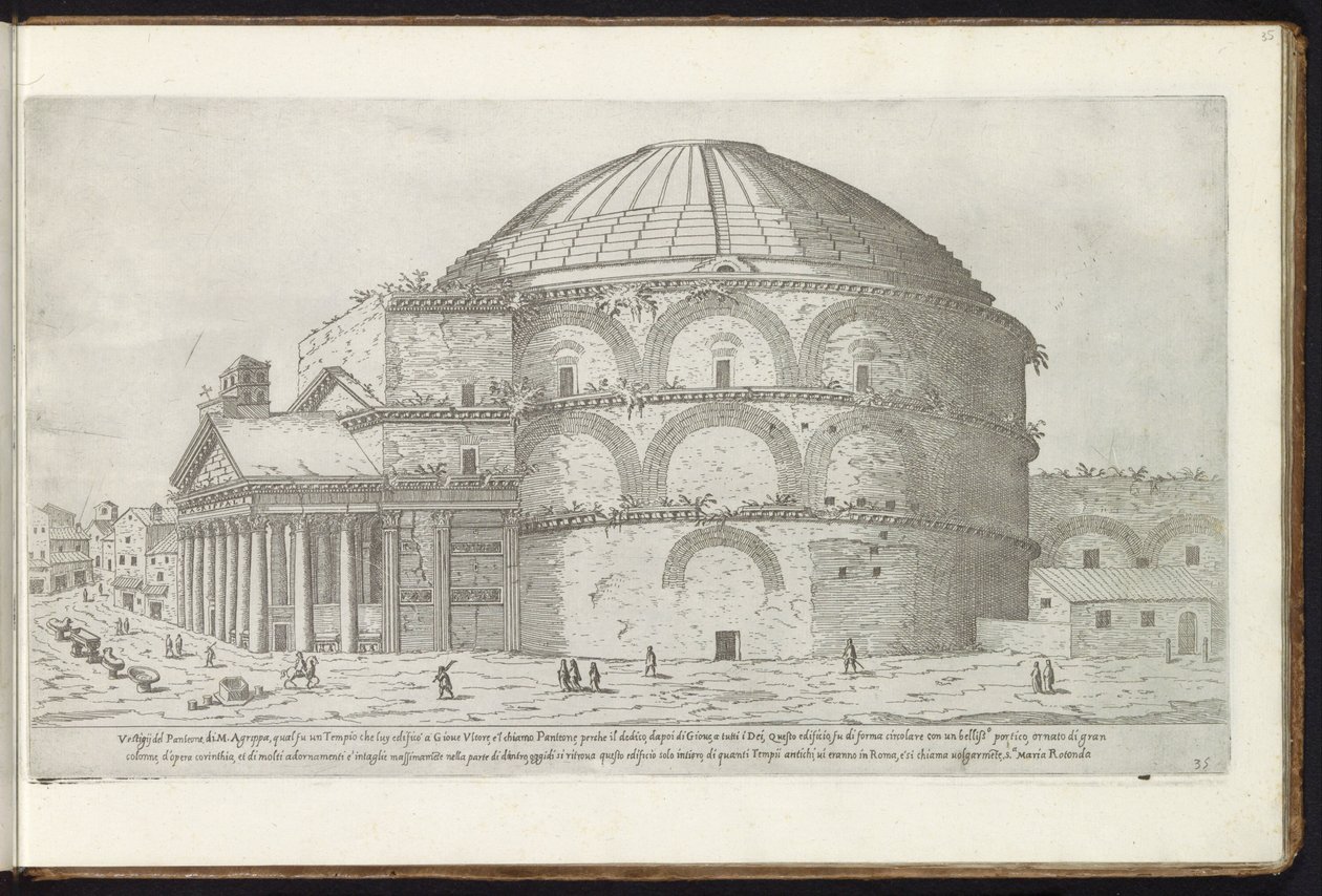 Pantheon te Rome Bouwwerken uit de oudheid (seri başlığı) Stefano Du Perac Parisino tarafından toplanan antik Roma kalıntıları ve portreler (seri başlığı nesne üzerinde) by Etienne Duperac