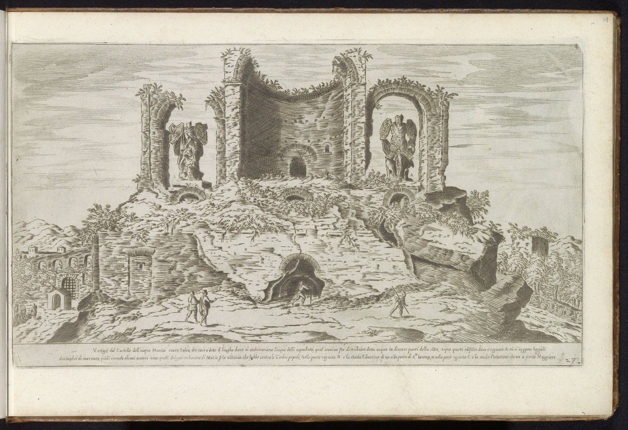 Roma'daki Marius'un Kupalarının Harabeleri Eski binalar (seri başlığı) Stefano Du Perac Parisino'daki perspektifte dell'antichità di Roma raccolti et ritratti (nesne üzerinde seri başlığı) by Etienne Duperac