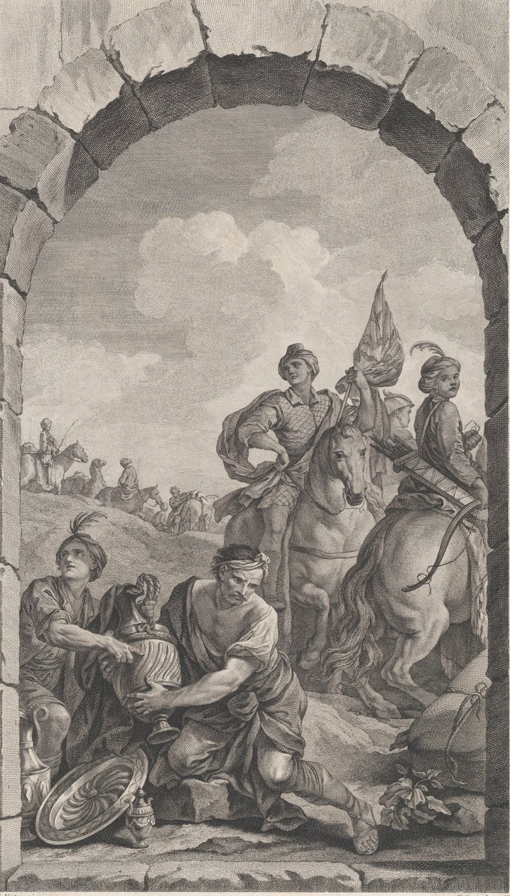 Paris'teki Foundlings Şapeli: Magi'nin Süiti: Cavaliers, 1756. by Etienne Fessard