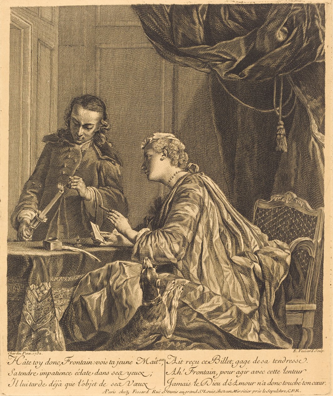 Mektubu Mühürleyen Kadın (Mektubu Mühürleyen Kadın) by Etienne Fessard after Jean Siméon Chardin