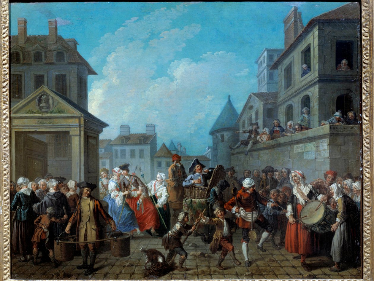 Paris sokaklarında karnaval Resim Etienne Jeaurat (1699-1789) 1757. Dim 0,65 x 0,82 m Paris, Musee Carnavalet by Étienne Jeaurat