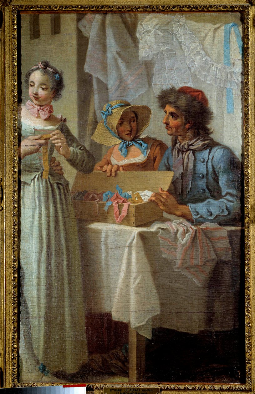 Kurdele satıcısı Etienne Jeaurat (1699-1789) tarafından 18. yüzyıl tablosu. karartmak 0,81 x 0,51 m Paris, Musee Carnavalet by Étienne Jeaurat