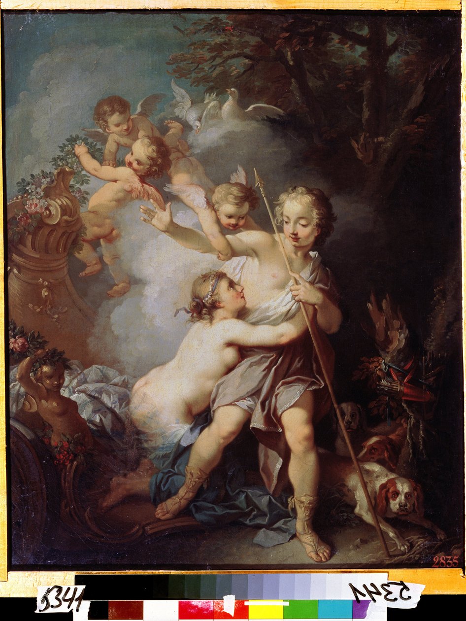 "Venüs ve Adonis" (Venüs ve Adonis) Etienne Jeaurat