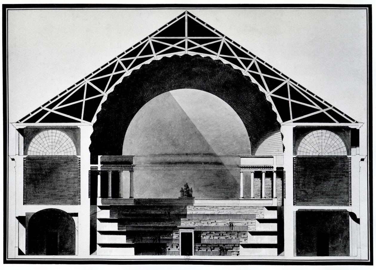 Bibliotheque Royale de France (lito) için tasarım by Etienne Louis Boullee
