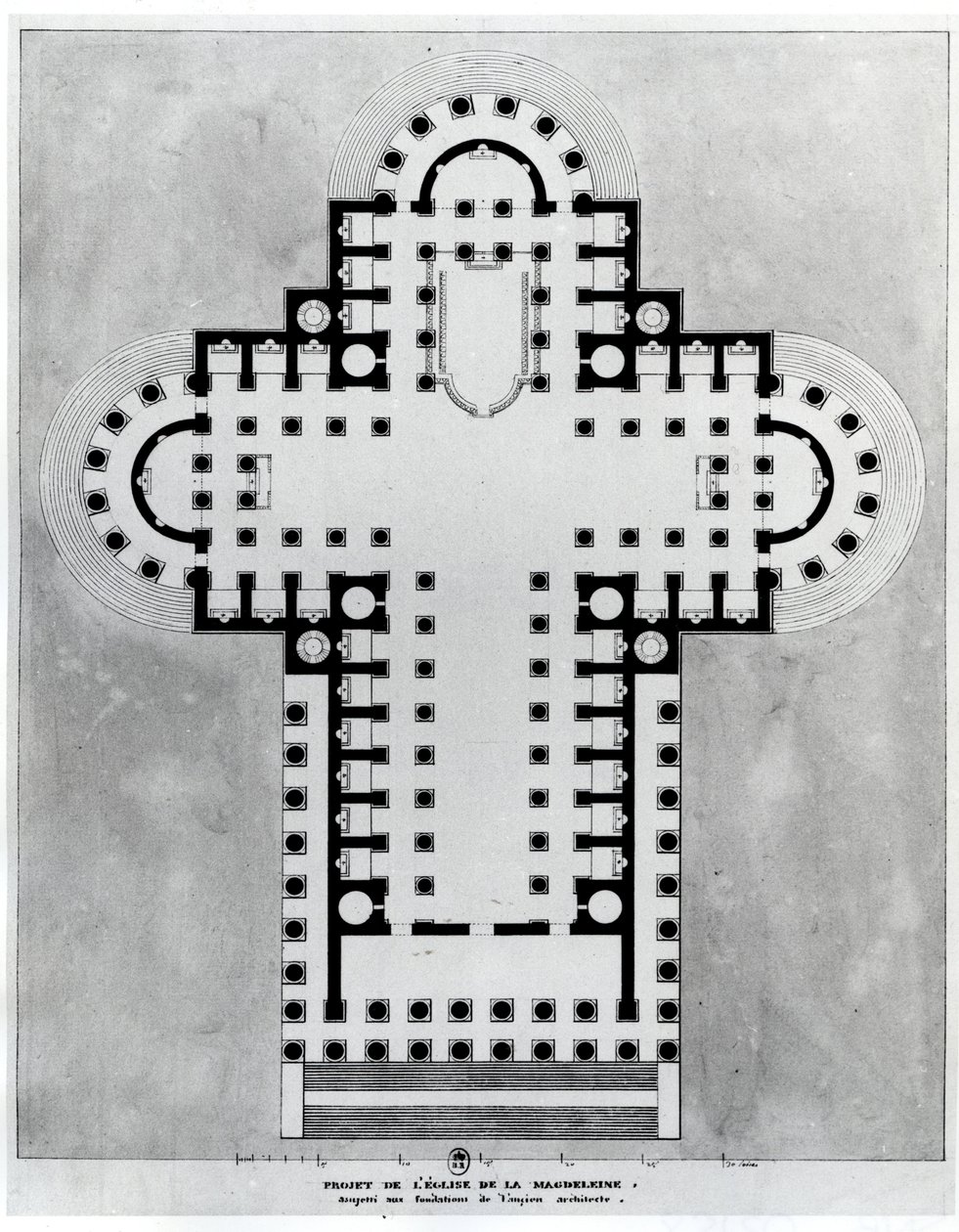 Madeleine Kilisesi için proje. Resim çizme. Mimari Etienne Louis Boullee (Etienne-Louis Boullee), Fransız mimar (1728-1799). by Etienne Louis Boullee