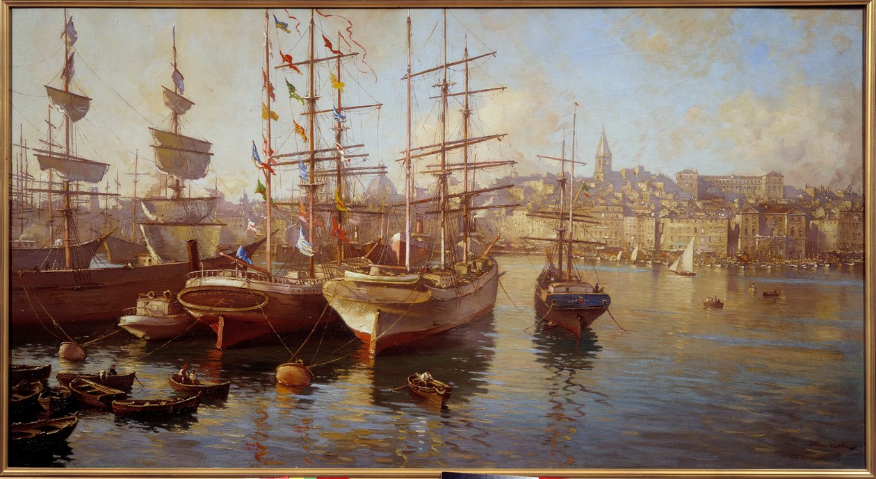 Turuncu balaseller. (Marsilya limanının görünümü). Etienne Martin