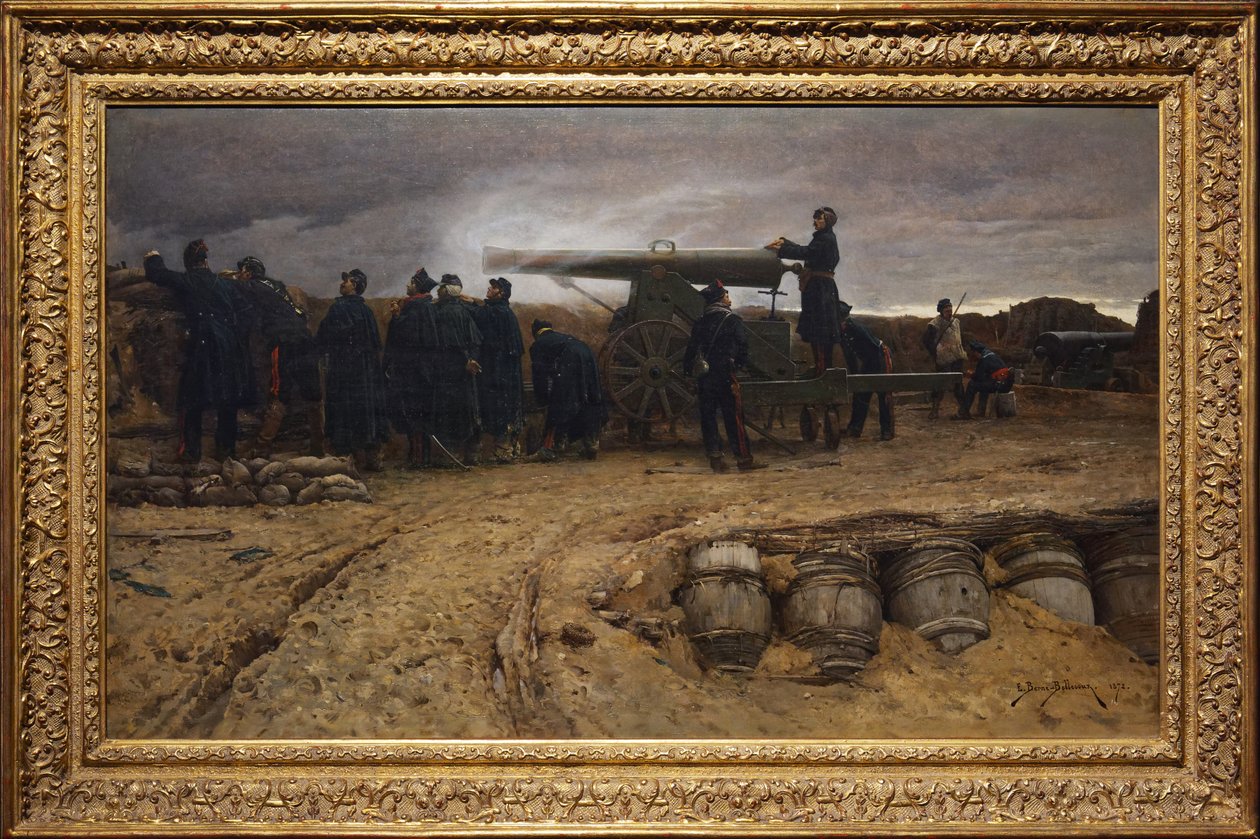 Paris kuşatmasında Fransız ağır topçu parçası, 1872 by Etienne Prosper Berne Bellecour