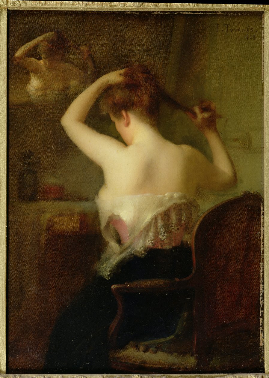 Saçını Düzenleyen Kadın, 1903 by Etienne Tournes