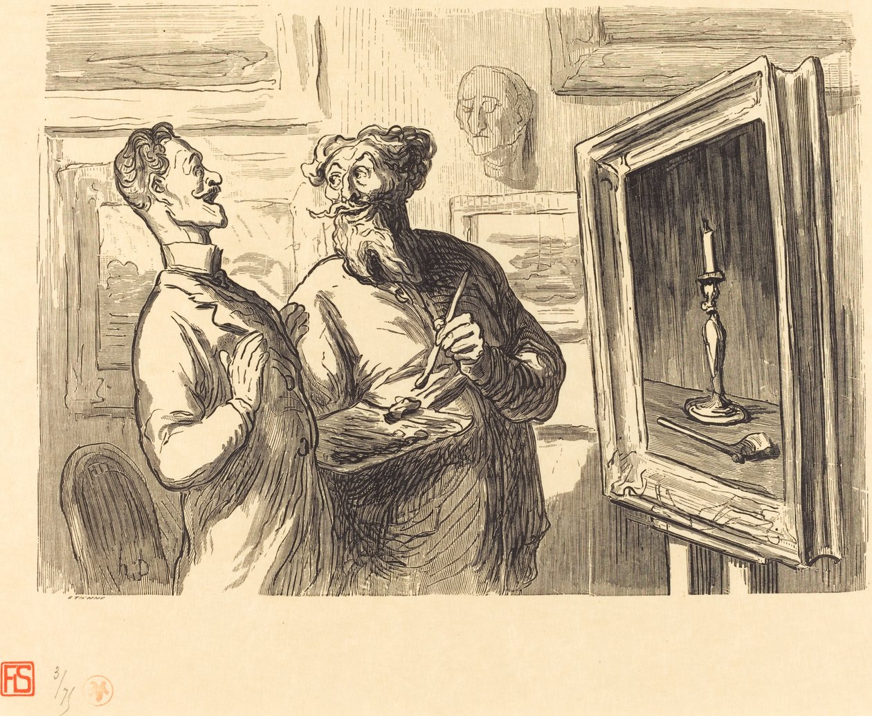 Bir Realist her zaman kendisine hayran olan daha Realist bulur by Etienne after Honoré Daumier