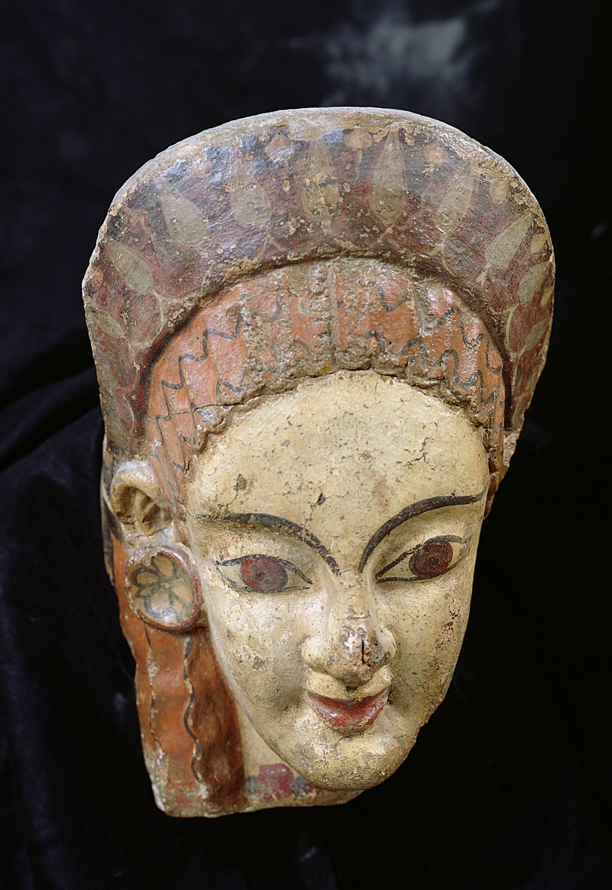 Cerveteri'den (çömlek) kadın başlı antefix by Etruscan