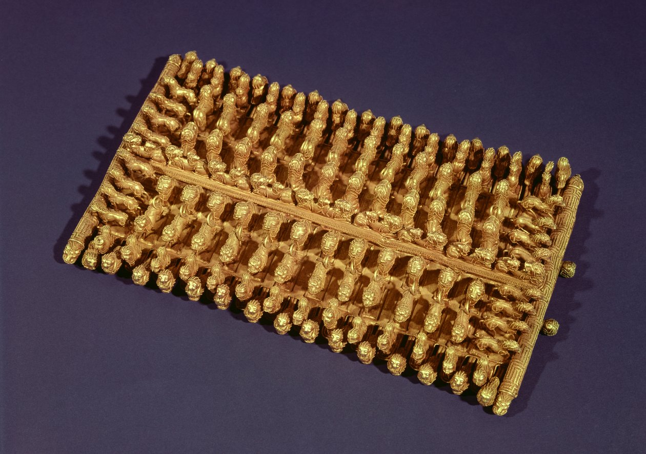 Barberini Mezarından Dikdörtgen fibula (altın) by Etruscan