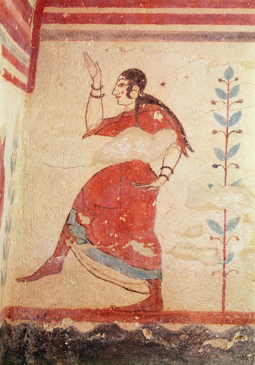 Akrobatların mezarı, dansçı bir duvar resminin detayı by Etruscan