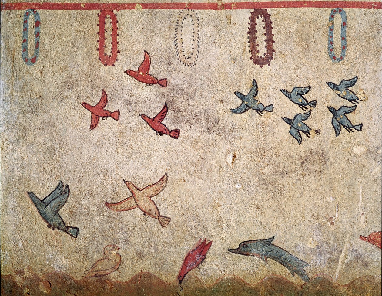 Bir kuşun uçuşu (fresk detayı, MÖ 530) by Etruscan