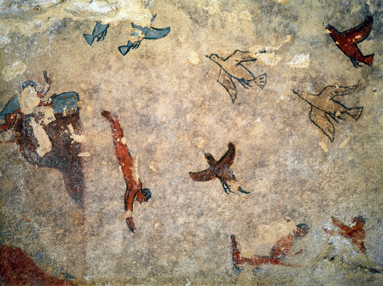 Bir dalgıç. (Fresk detayı, MÖ 520-510) by Etruscan