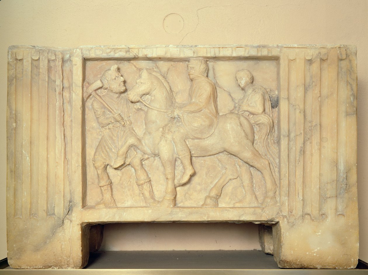 Merhumun Yeraltı Dünyasına bindiği kaymaktaşı vazosu, MÖ 9.-1. Yüzyıl (kaymaktaşı) by Etruscan