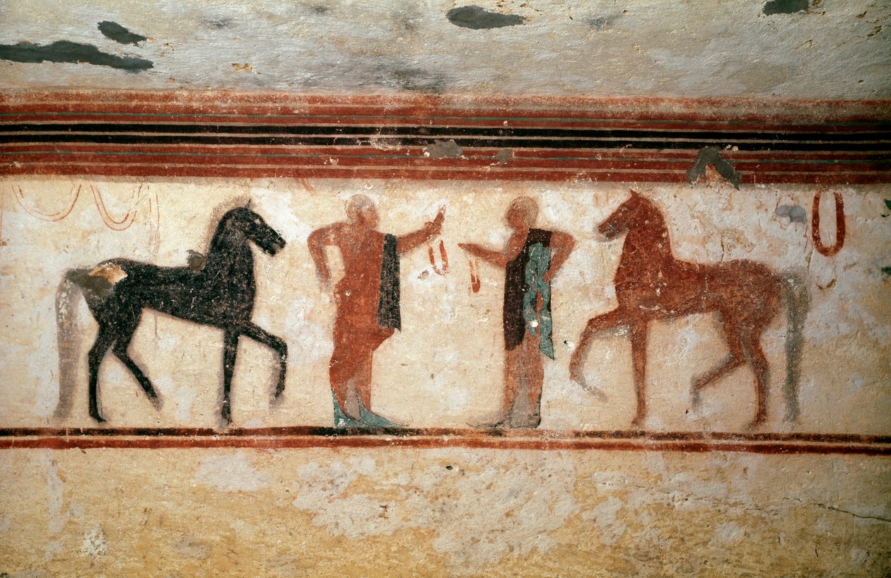 Konuşma (fresk detayı, MÖ 530) by Etruscan