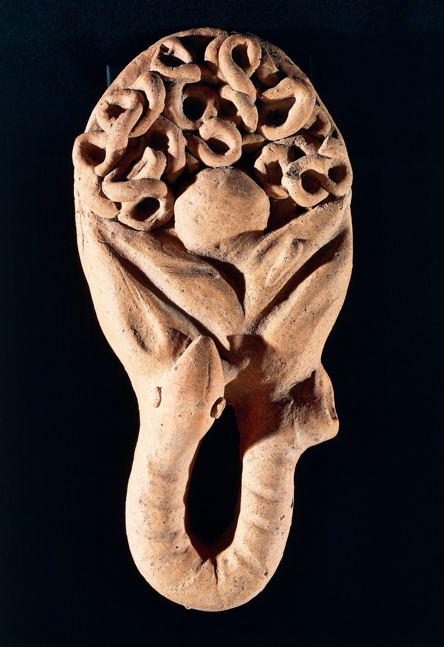 Etrüsk uygarlığı, bir bağırsak tasvir eden pişmiş toprak adak teklifi, Tessennano, Lazio Bölgesi, İtalya by Etruscan