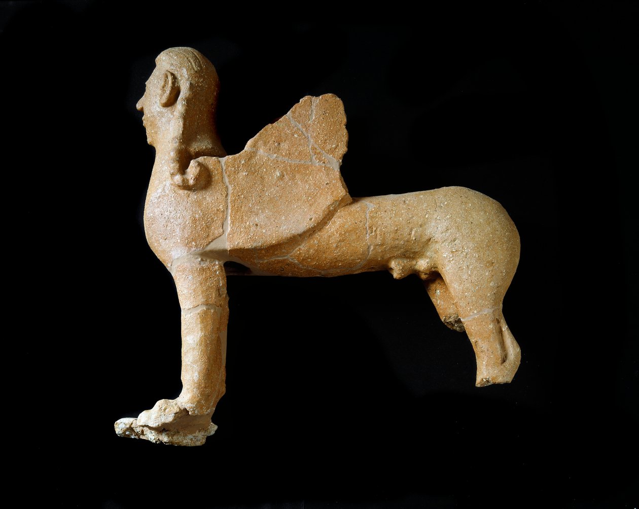 Etrüsk uygarlığı: pişmiş toprak sfenks. 550-530 M.Ö. Murlo