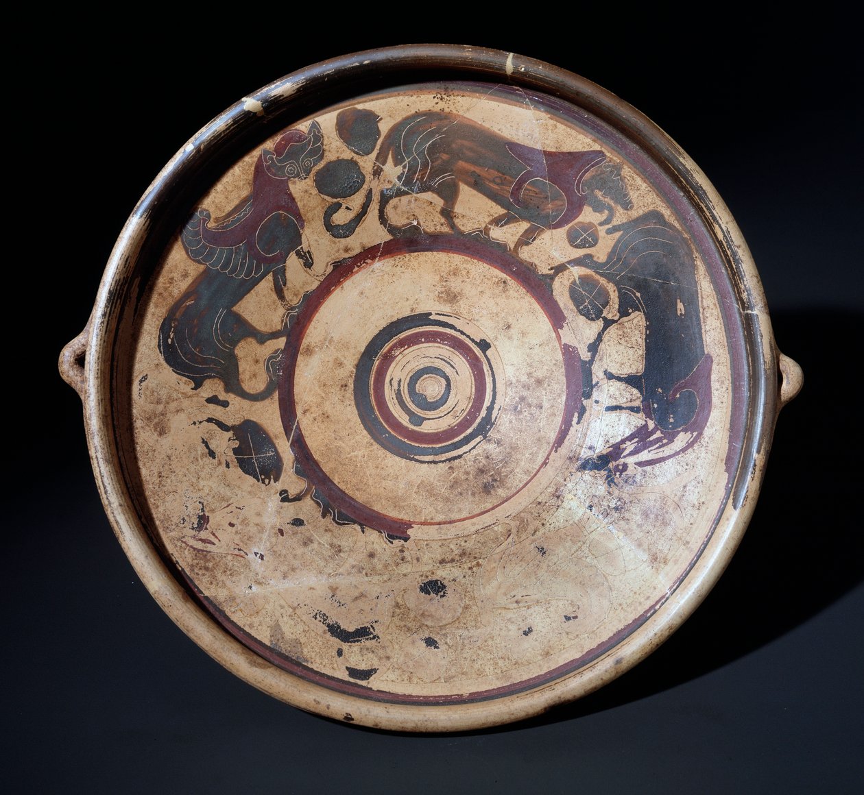 Hayvanları temsil eden pişmiş toprak levha, MÖ 600-590 by Etruscan