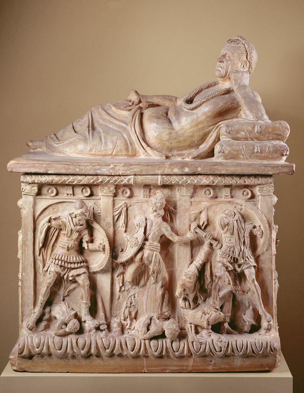 Cinerary Urn, MÖ 2. yüzyıl (çok renkli pişmiş toprak) by Etruscan Etruscan
