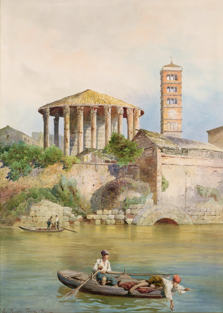 Cloaca Massima çıkışının görünümü, Roma by Ettore Roesler Franz