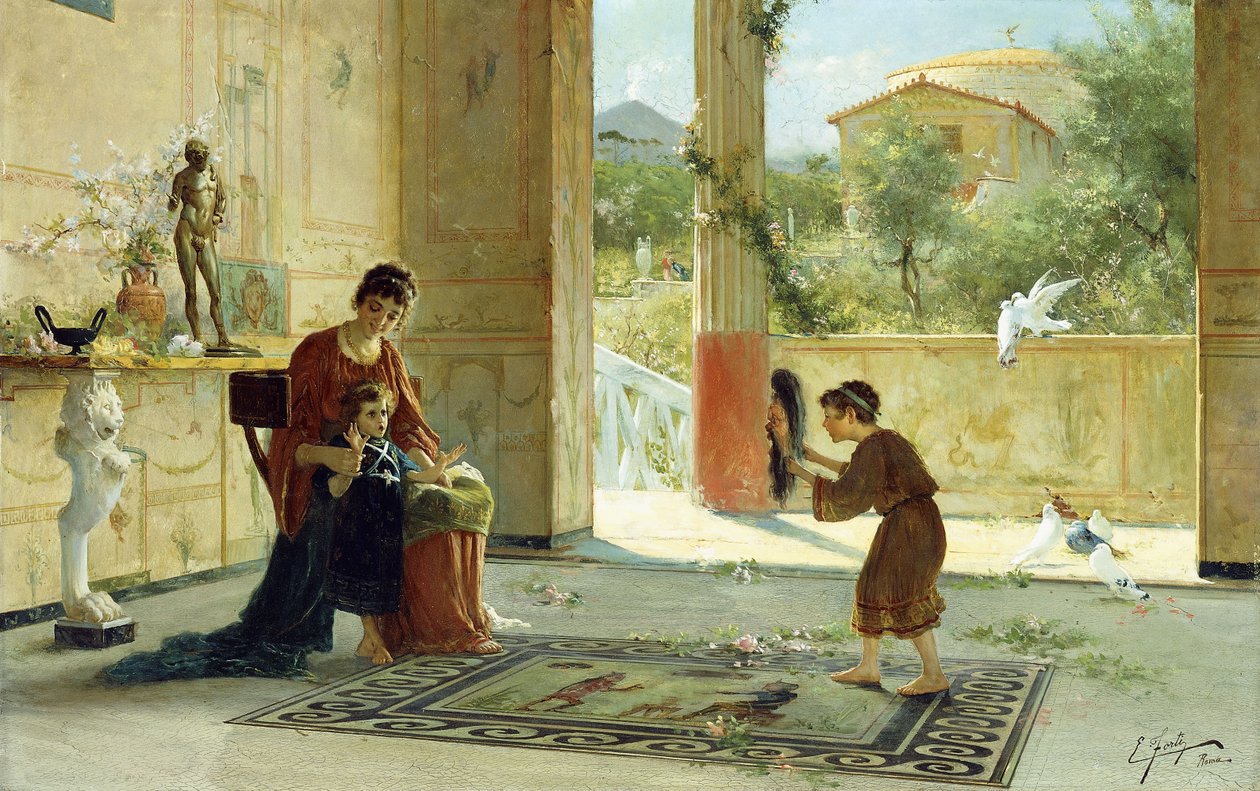 Sürpriz Bir Ziyaretçi (tuval üzerine yağlı boya) by Ettore Forti