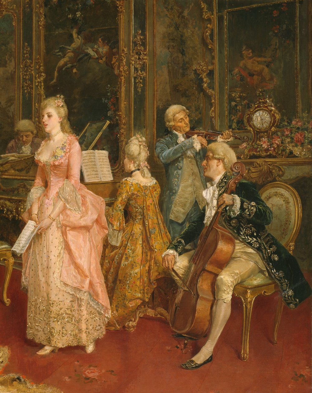 Mozart dönemindeki konser, 1853 (detay) by Ettore Simonetti