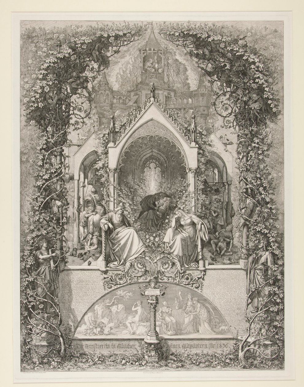 Dornroeschen. Maehrchen von Grimm. (Uyuyan Güzel. Peri Masalı, Grimm) by Eugen Napoleon Neureuther
