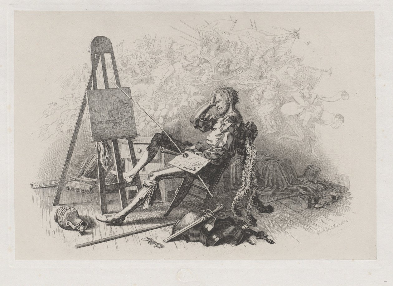 Maskeli Balodan Sonra Sabah: Emil Theodor Richter Şövalesinde by Eugen Napoleon Neureuther