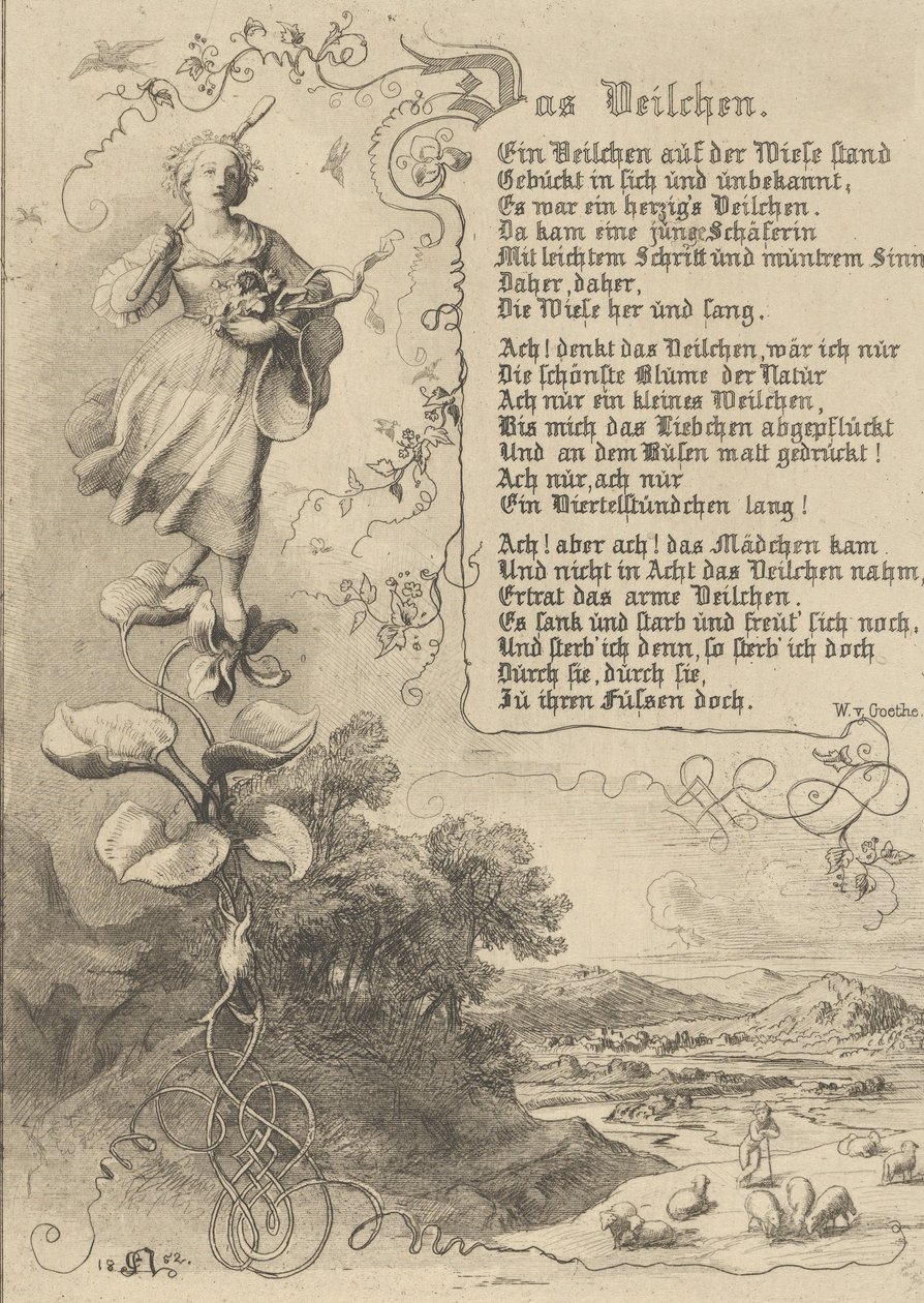 Nilüfer, Viola, Thule Kralı, Çiçeklerin İntikamı, 1852. by Eugen Napoleon Neureuther