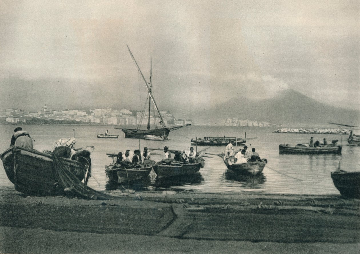 Denize açılan balıkçılar, Napoli, İtalya, 1927 by Eugen Poppel