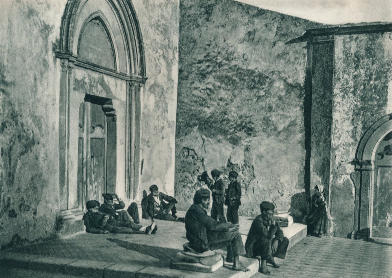 Bir kilisenin dışında dinlenme, Taormina, Sicilya, İtalya, 1927 by Eugen Poppel