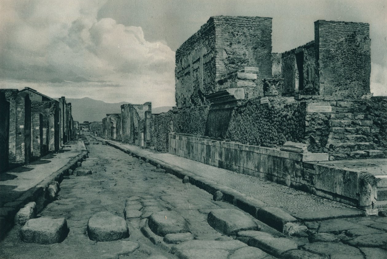 Harabeler arasındaki sokak, Pompeii, İtalya, 1927 by Eugen Poppel
