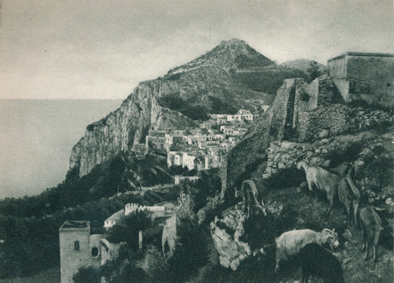 Monte Solaro ile deniz manzarası, Capri, İtalya, 1927 by Eugen Poppel